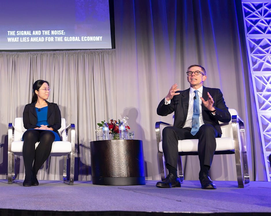 A panel of speakers at Economic Outlook.